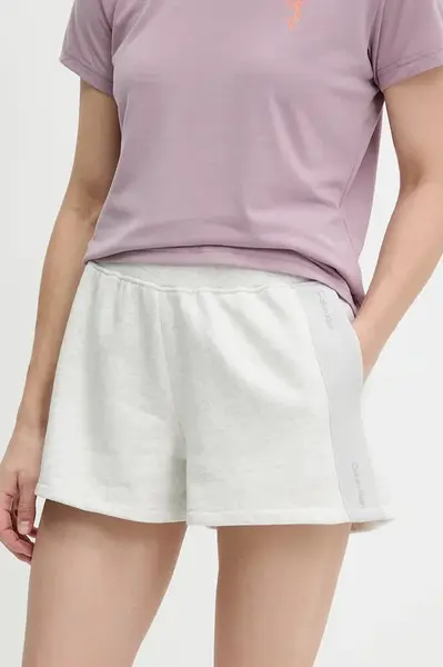 Kraťasy Calvin Klein Performance dámské, šedá barva, high waist, LVGWS5S807