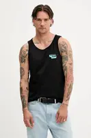 Bavlněný top Tommy Jeans černá barva, DM0DM21783