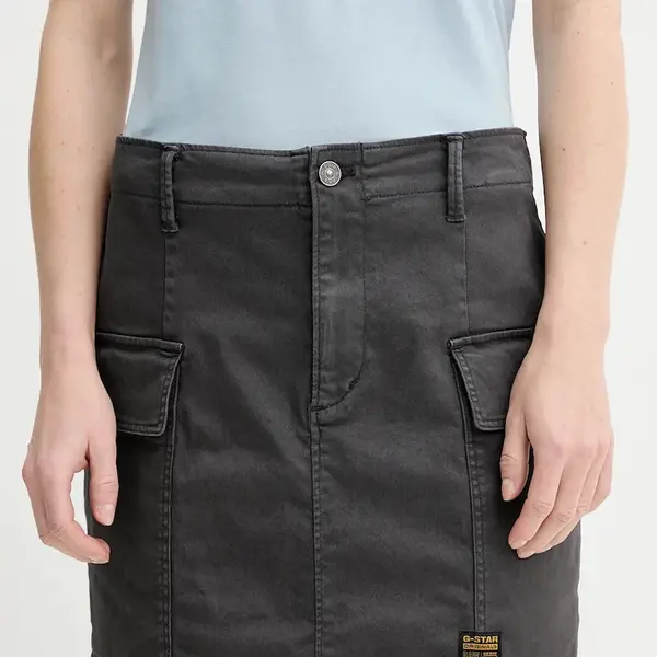Džínová sukně G-Star Cargo short šedá barva, mini, D25235-C106