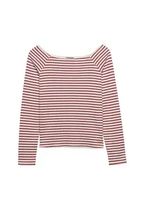 Superdry & Co Tričko 'Bardot'  červená / biela