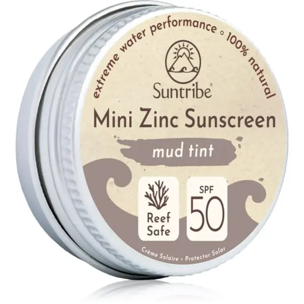 Suntribe Mini Zinc Sunscreen minerálny ochranný krém na tvár a telo SPF 50 Mud Tint 15 g