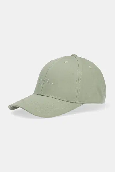 Bavlněná baseballová čepice Karl Kani zelená barva, s aplikací, PD00005192