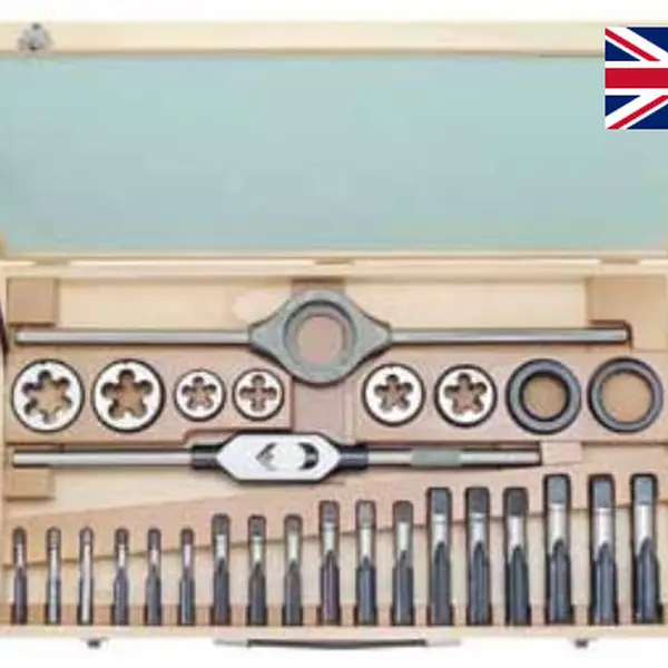 Závitníky a závitová očka Whitworth BSW 1/2" - W1", sada 16 dílů - Bučovice Tools