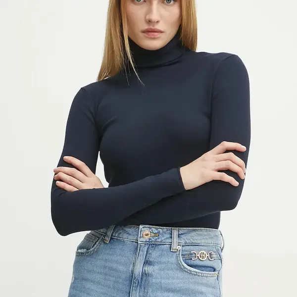 Svetr MAX&Co. dámský, tmavomodrá barva, lehký, s golfem, 2518361054200