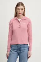 Bavlněný svetr Guess Jeans dámský, růžová barva, W5RR47 Z3HM1