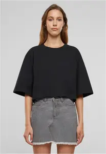 Dámské tričko Heavy Organic Oversized Cropped černé