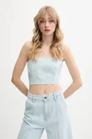 Džínový top Rotate dámský, modrá barva, s aplikací, 1140621468