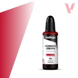 Tekutá akvarelová barva Vallejo 32ml – 280 Scarlet Red