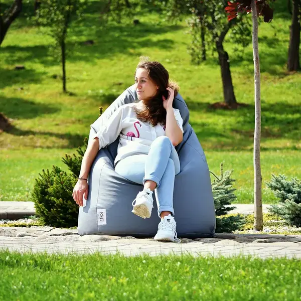 Sedací vak hruška sivá EMI