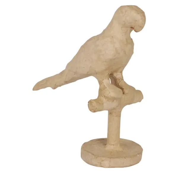 Papoušek z papírové hmoty malý