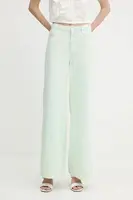 Bavlněné džíny Guess BELLFLOWER dámské, zelená barva, W5GA82 WHAG1