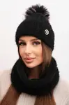 Dámsky zimný set s brmbolcom a nákrčníkom