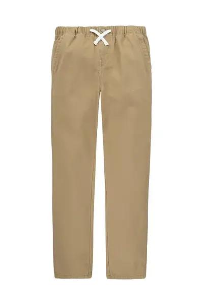 Dětské bavlněné kalhoty Levi's LOOSE FIT PULL-ON PANTS zelená barva, hladké, 9EL221