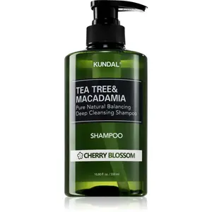 KUNDAL Tea Tree & Macadamia Cherry Blossom hloubkově čisticí šampon s osvěžujícím účinkem 500 ml