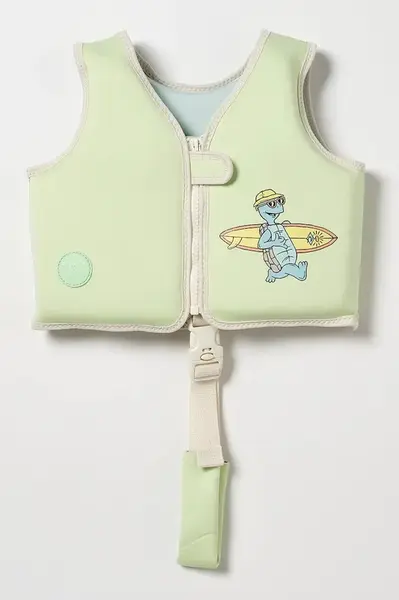 Dětská plavecká vesta SunnyLife Shred Turtle Aqua x Rip Curl 2-3 years zelená barva