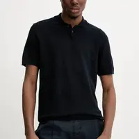 Polo tričko s lněnou směsí A.P.C. polo jay tmavomodrá barva, VIAJC.H23315