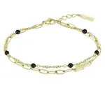 Lacoste Dámský pozlacený náramek s černými korálky Deva 2040458