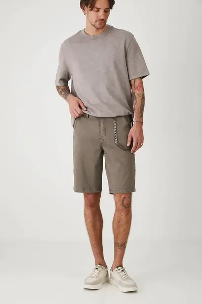 Džínové šortky Medicine pánské, zelená barva