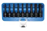 BGS technic Hlavice 1/2” zástrčné úderové TORX, velikosti T20-T70, sada 9 ks - BGS 5480