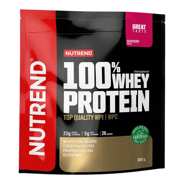 Nutrend 100% Whey Protein raspberry 800 g