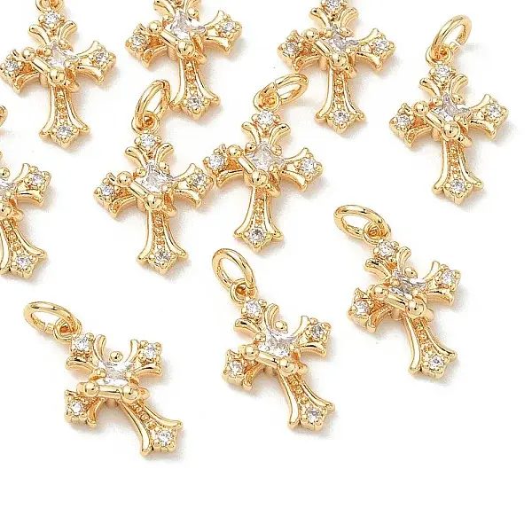 Brass Micro Pave Cubic Zirconia Pendants