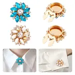 4Pcs 2 Colors Alloy Rhinestone Cufflinks