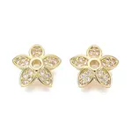 Brass Micro Pave Clear Cubic Zirconia Bead Caps