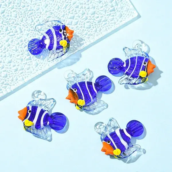 5Pcs Handmade Lampwork Pendants