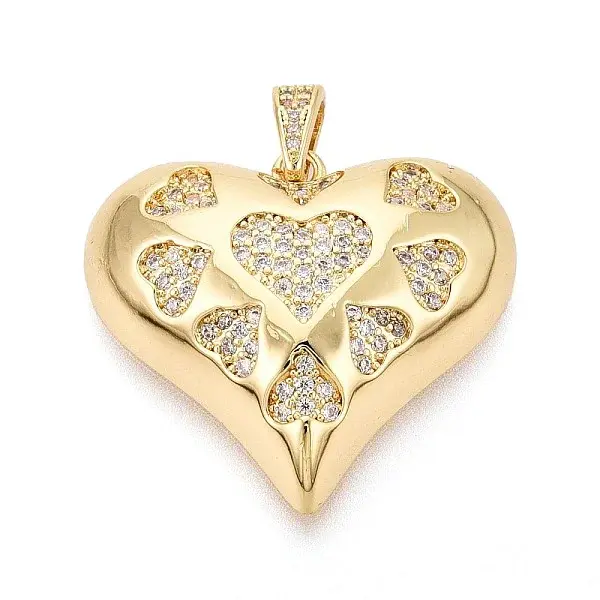 Brass Micro Pave Clear Cubic Zirconia Pendants