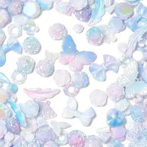 Rainbow Iridescent Plating Acrylic Beads