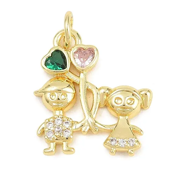 Brass Micro Pave Cubic Zirconia Pendants