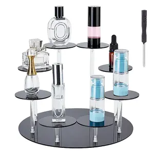 8-Tier Flat Round Acrylic Minifigures Organizer Display Risers