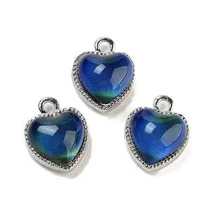 Alloy Glass Blue Pendants