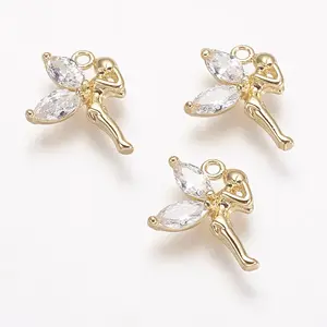 Brass Micro Pave Cubic Zirconia Pendants