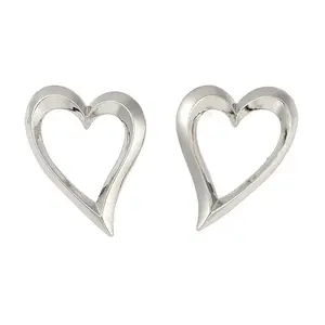 Heart Rack Plating Brass Stud Earrings for Women