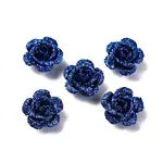 3D Rose Flower Baking Paint Aluminum Beads