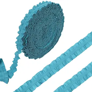 20 Yards Ruffled Polyester Elastic Lace Trim