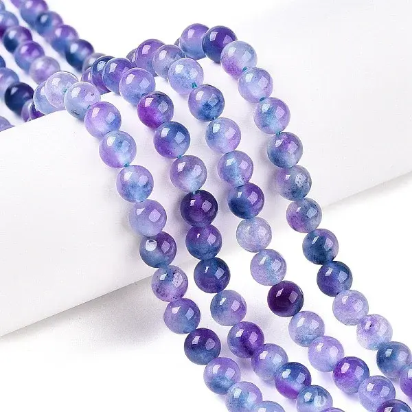 Dyed Natural White Jade Beads Strands