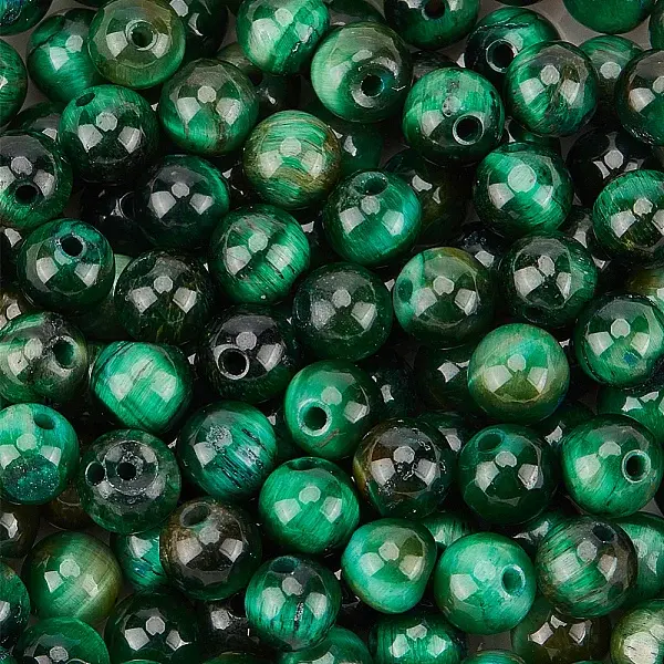 120Pcs Natural Tiger Eye Beads