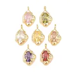 Brass Micro Pave Cubic Zirconia Pendants