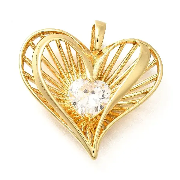 Brass Micro Pave Cubic Zirconia Pendants