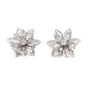 Acrylic Rhinestone Flower Flat Back Cabochons