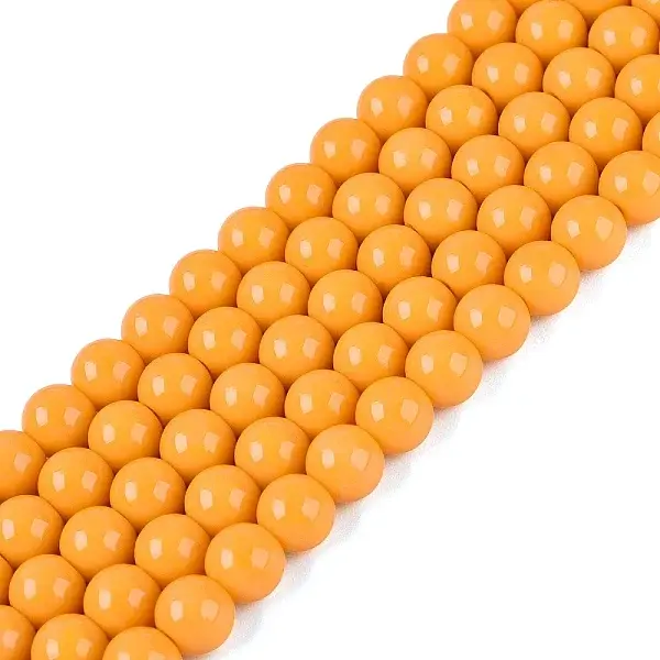 Opaque Solid Color Glass Beads Strands