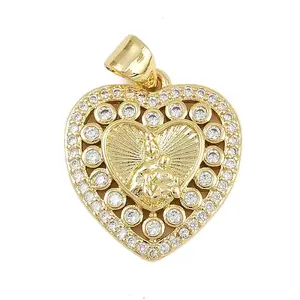 Brass Micro Pave Cubic Zirconia Pendants