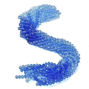 Transparent Painted Glass Beads Strands