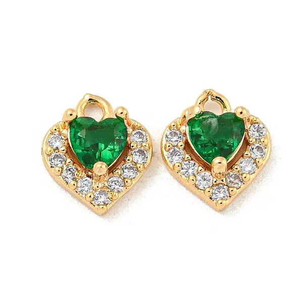 Brass Micro Pave Cubic Zirconia Charms