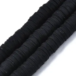 Flat Round Handmade Polymer Clay Beads