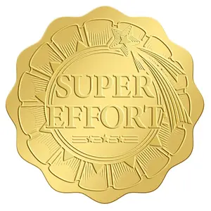 Plastic Self Adhesive Gold Foil Embossed Stickers