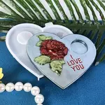 Heart Shaped with Rose Tealight Candle Holder Silicone Molds