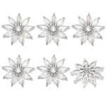 6Pcs 1-Hole Alloy Micro Pave Clear Cubic Zirconia Shank Buttons